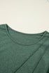 Asymmetric Exposed Seam Detail Drop Shoulder Crew Neck Pullover Top
